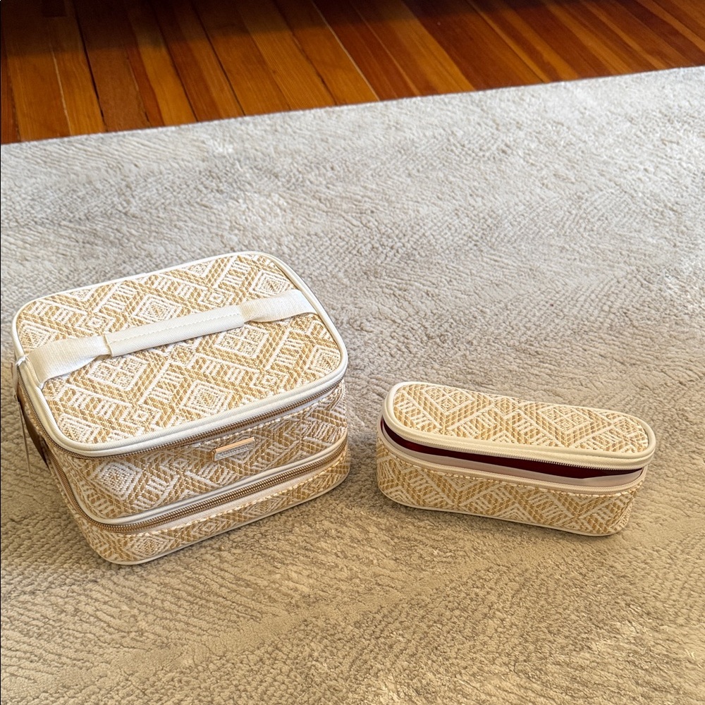 Stephanie Johnson BRAND NEW Tan and Cream Travel Case. (Original price $94) - Picture 12 of 12